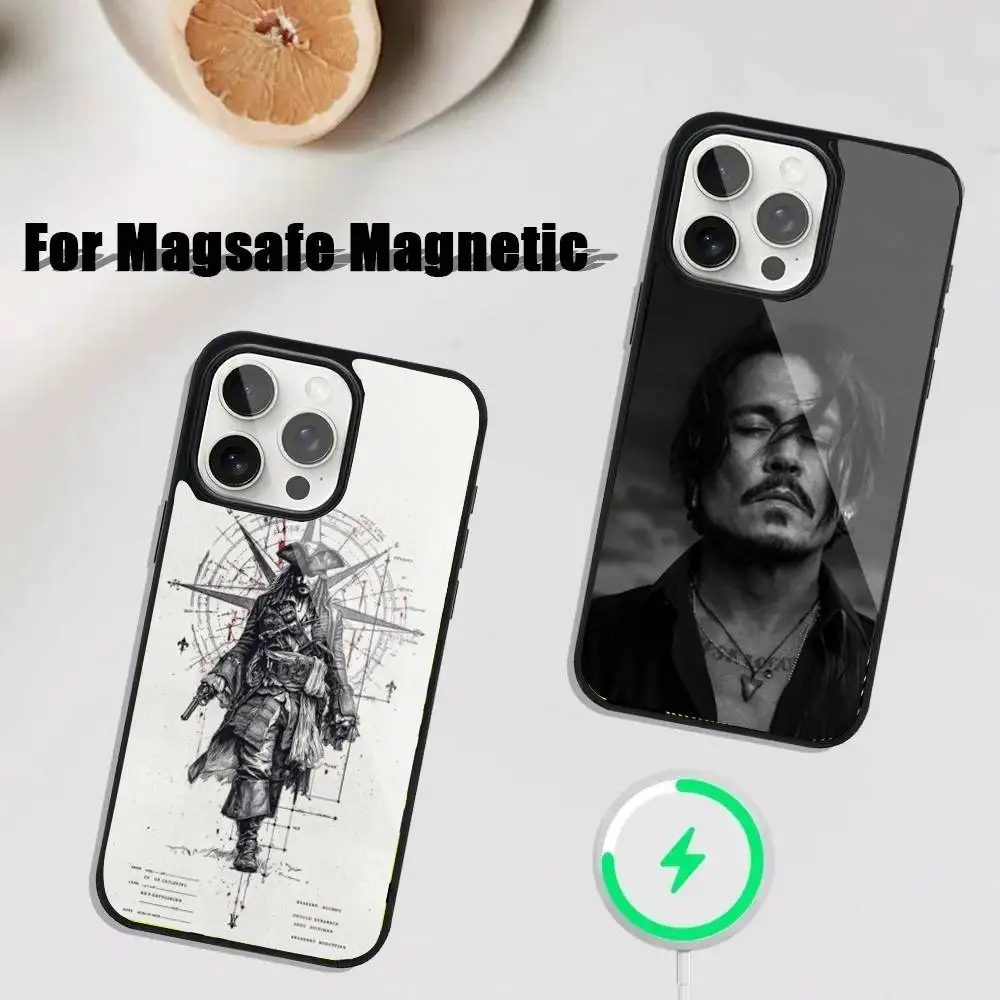 

J-Johnny Depp Phone Case For iPhone 17,16,15,14,13,12,11,Pro,Max,Plus,Mini,SE4,E Magnetic Magsafe Wireless Charging