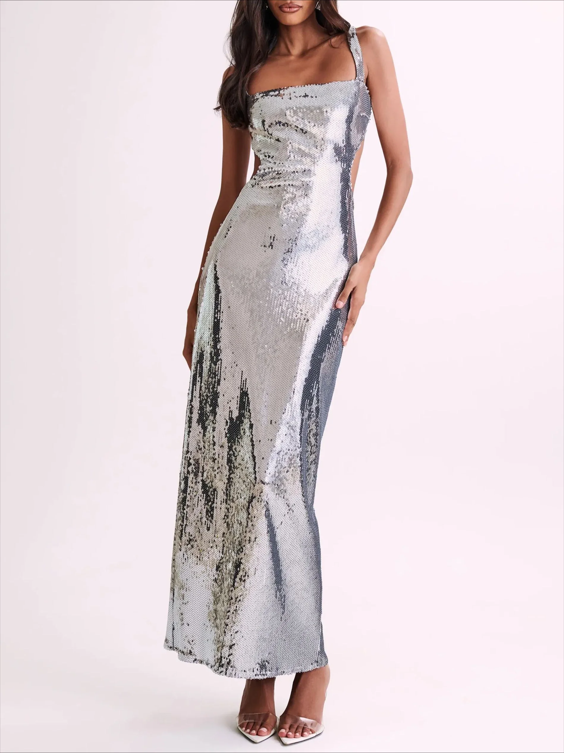 green backless dress Miss Circle Women Laila Green Suede Boat Neck Backless Midi Dress main image 0