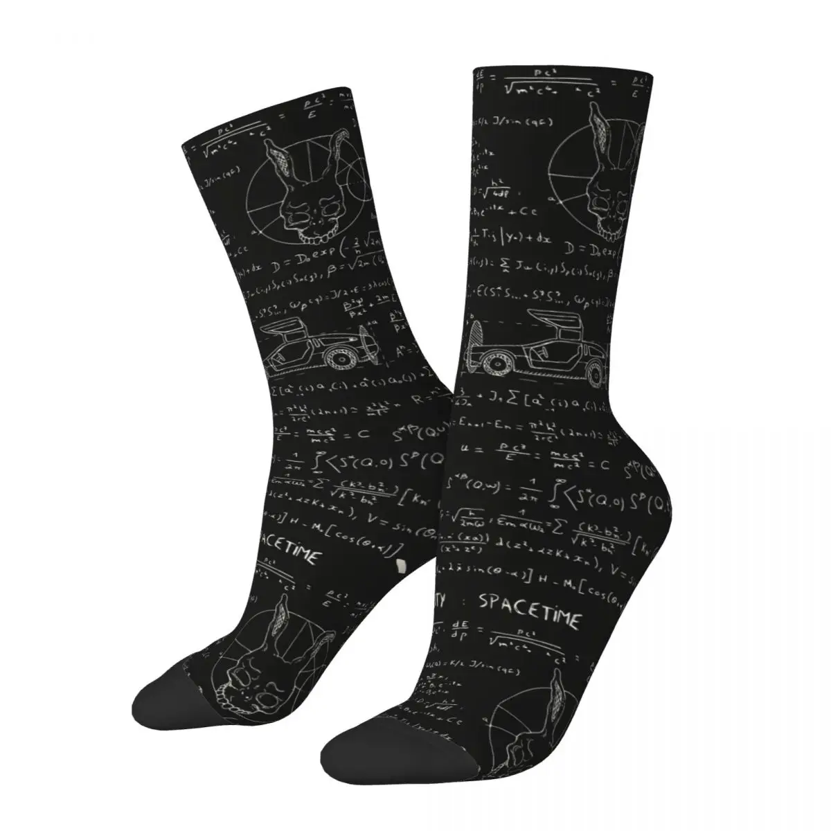 

Happy Funny Relativity Spacetime Men's Socks Retro Harajuku Science Equation Formula Hip Hop Novelty Seamless Crew Crazy Sock