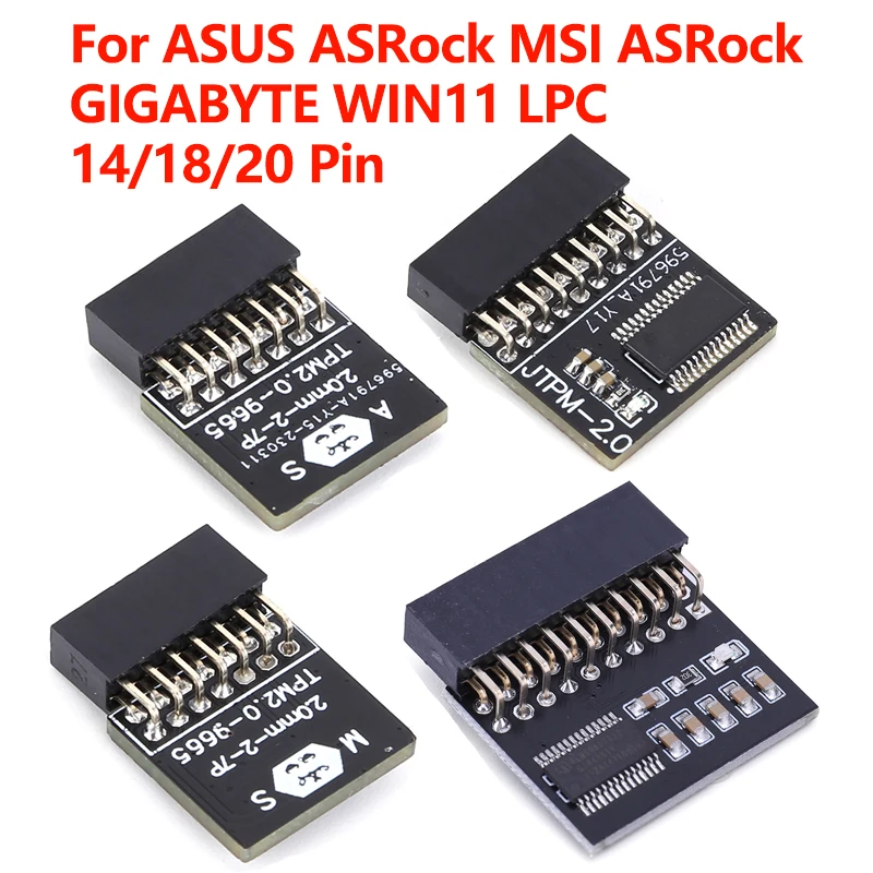 Плата модуля шифрования TPM 2.0, 1 шт., 4 ГБ для ASUS ASRock MSI ASRock GIGABYTE WIN11 LPC 14/18/20 Pin Материнские платы Плата модуля шифрования TPM 2.0, 1 шт., 4 ГБ для ASUS ASRock MSI ASRock GIGABYTE WIN11 LPC 14/18/20 Pin Материнские платы
