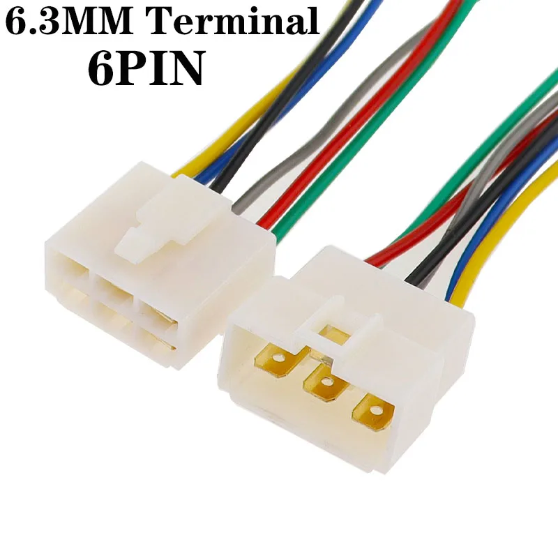 1 Set 1 2 3 4 6 8 9 Pin 6.3mm Electric Vehicle Connector High Current Equipment Wiring Harness Male Female Plug Car Butt Joint