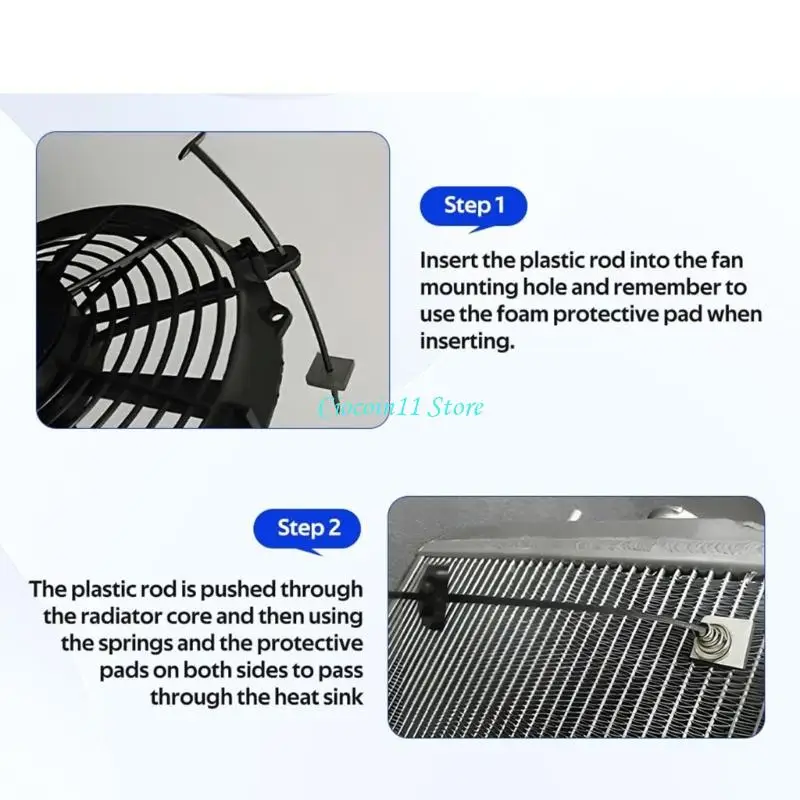 Y1UB Easy Installation Electric Transmission Coolers Mounting Tie Strap Car Fan Mounting Radiator Fan Mount Zip Ties Clips