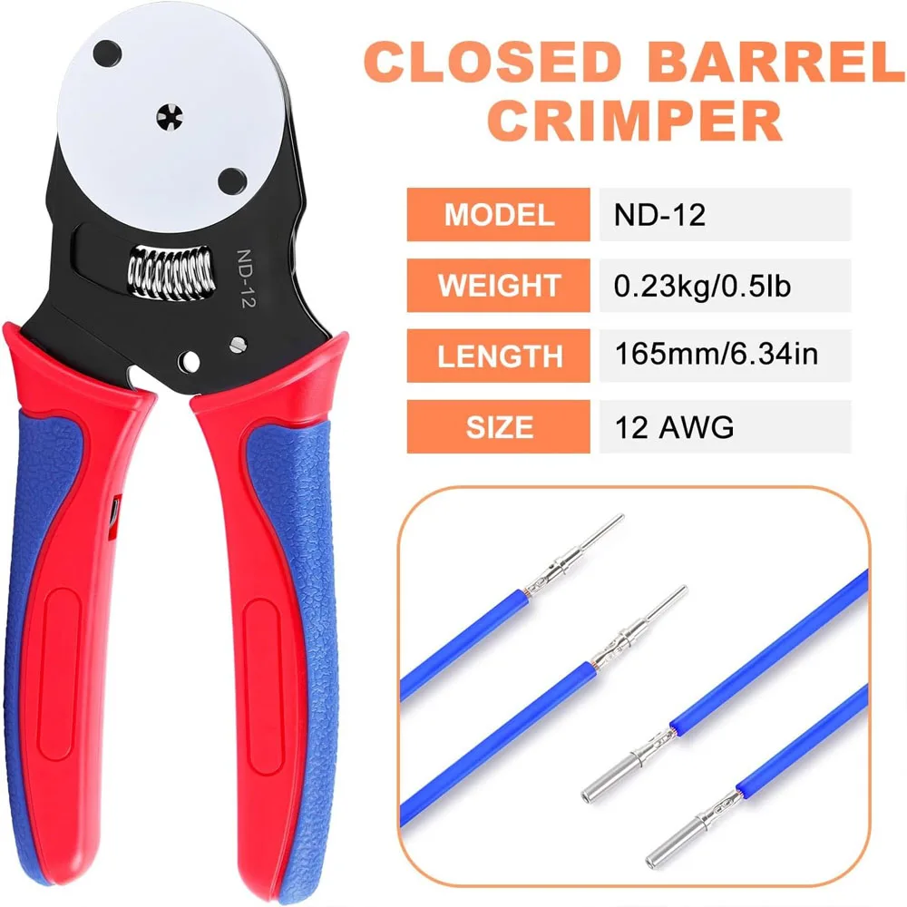 Geschlossene Crimpzange mit 4-Wege-Einspritzungen, 8 Prägungen für Deutsch Solid Contacts Gage 12, Deutsch Closed-Barrel D-Sub Crimpzange – Detail 2