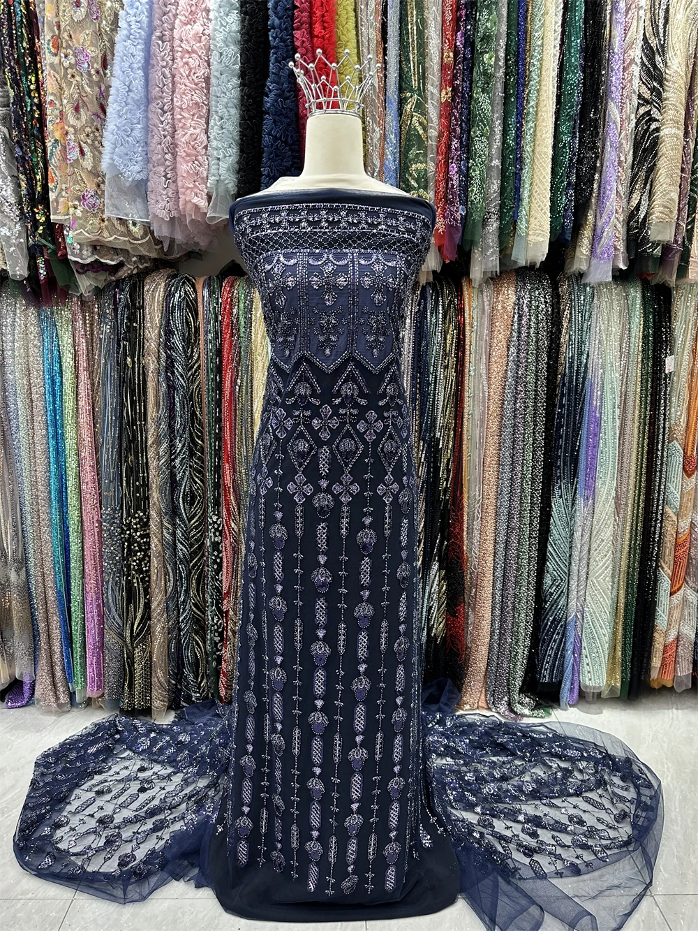 

Элитные африканские ткани: Французское кружево из тюля 2026 года, высококачественная нигерийская кружевная ткань с бисером и пайетками для пошива свадебных платьев