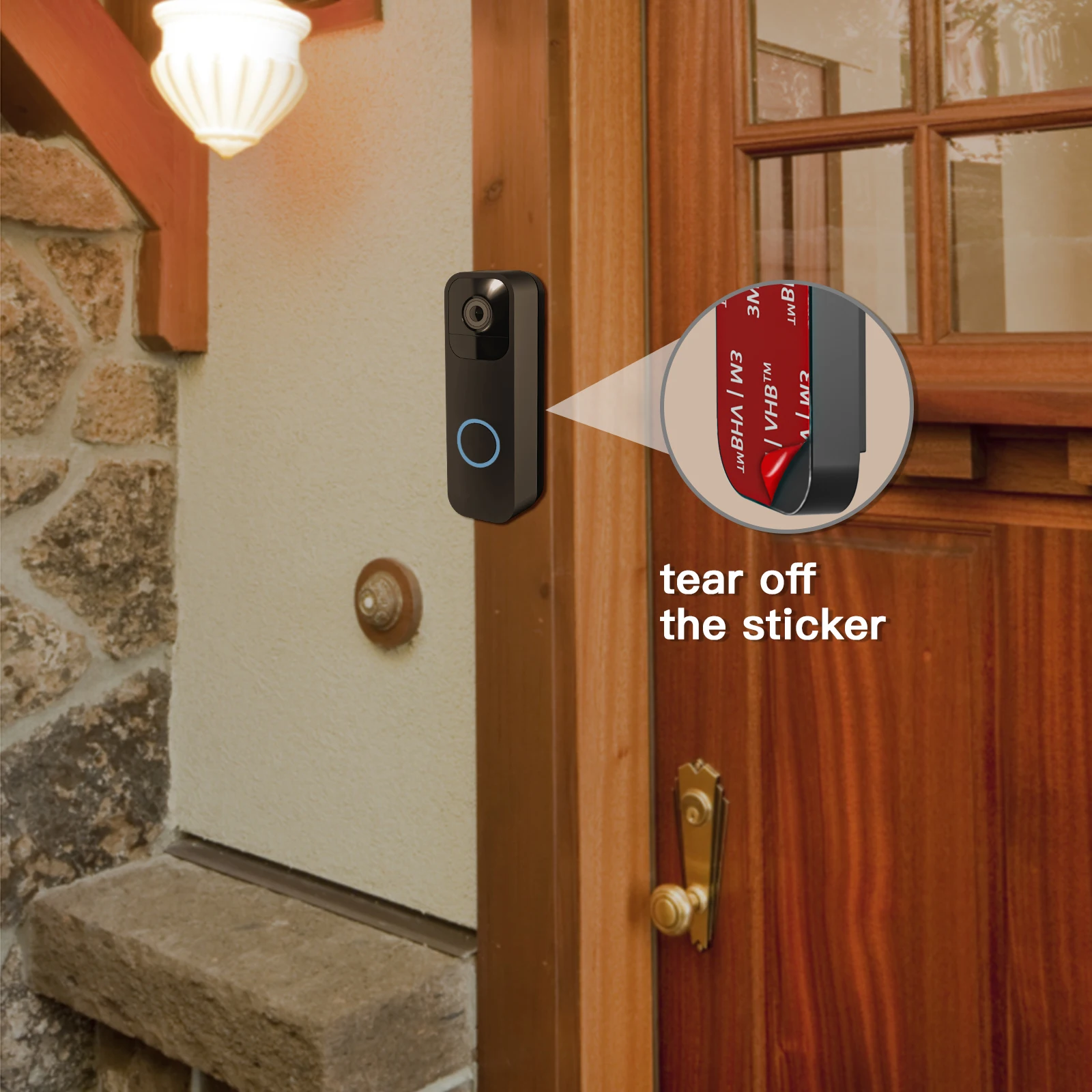 جدار لوحة حامل ل طرفة جرس باب يتضمن شاشة عرض فيديو ، أنيق قوي دائم جرس الباب قوس ، لا الحفر VHB الشريط تثبيت