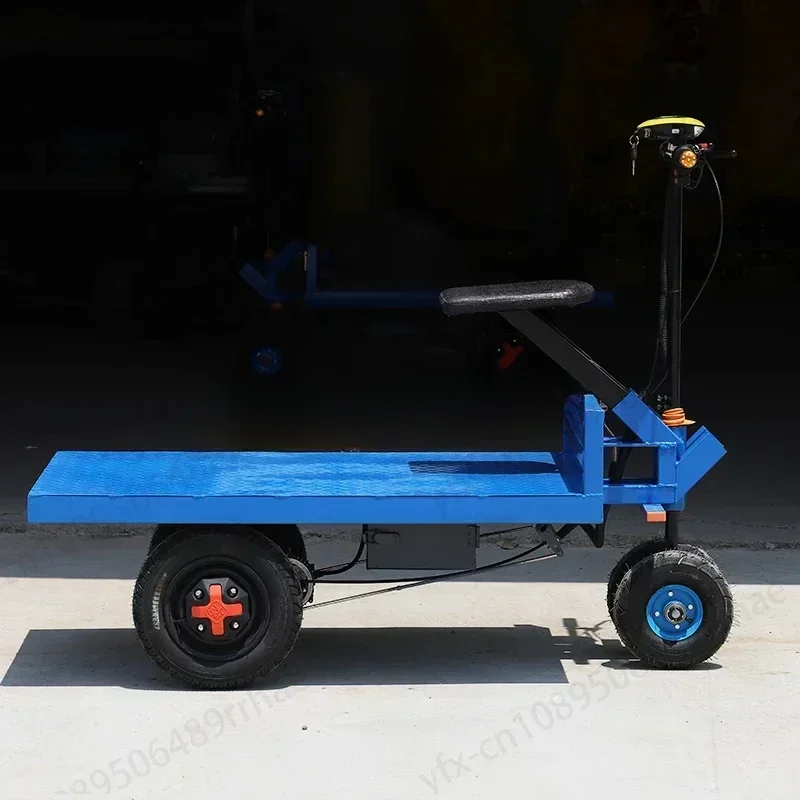 Electric Car Cargo Platform Trolley Reverse Riding Donkey Three Four-Wheel Truck  Heavy King Construction Site Greenhouse