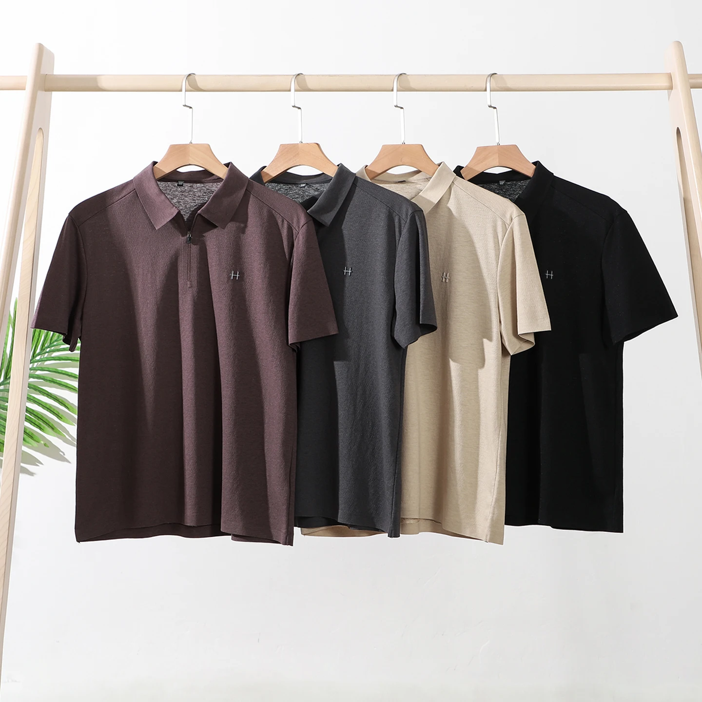 

Ice Lightweight Short Sleeve Shirt Casual Breathable Men's T-Shirt Standard Fit Cotton Blend Quick Dry Summer Fash...