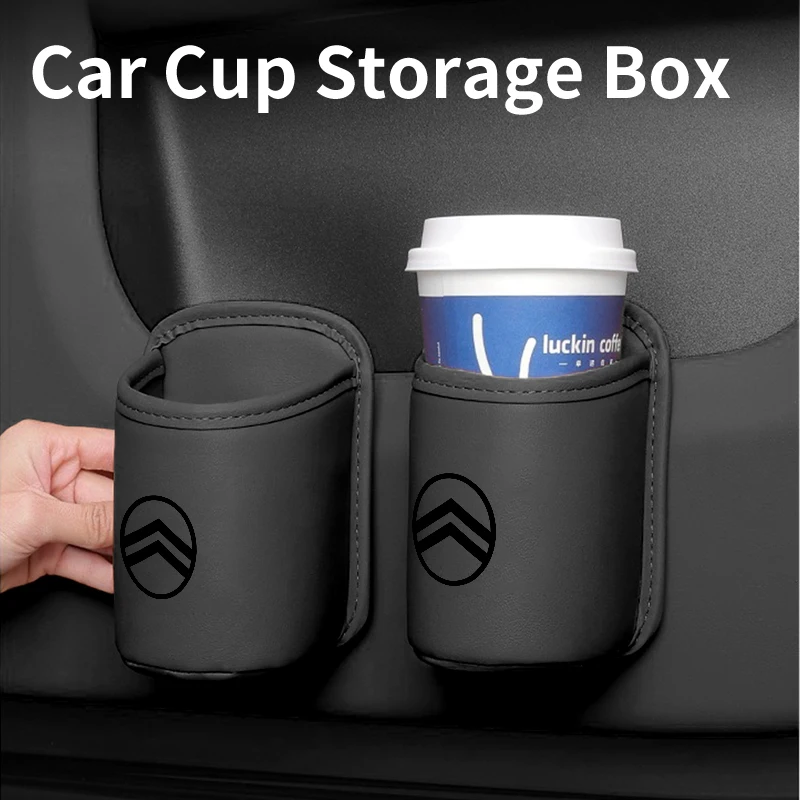 Car Cup Holder Hanging Drink Holder Leather Holder Auto Organizer For Citroen C4 C3 C5 C1 C2 Berlingo Celysee Cactus