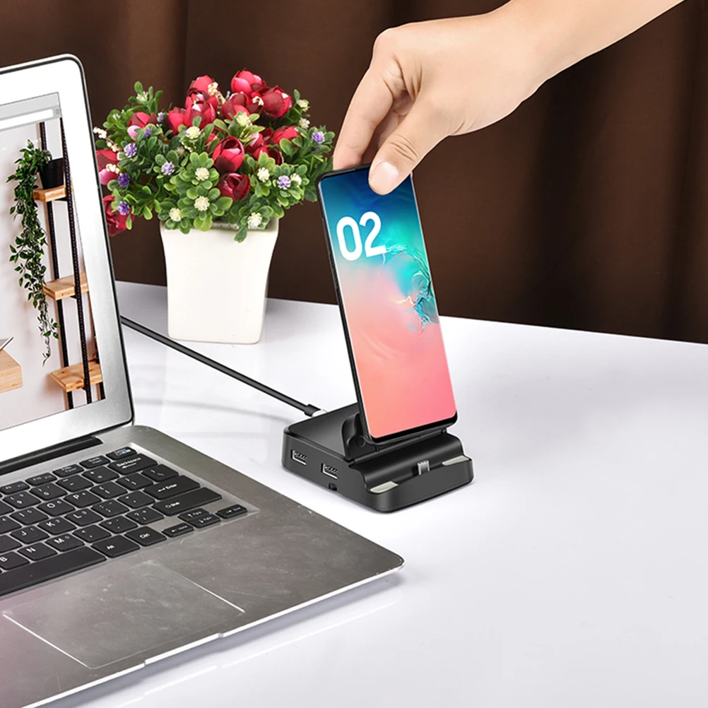 

Док-станция USB C, концентратор из алюминиевого сплава, адаптер-сплиттер, кронштейн для телефона, USB-концентратор для передачи данных, высокоскоростная передача