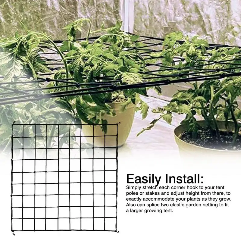 Garden Grow Tent Trellis Net Heavy-Duty Plant Soft Mesh Gardener Trellis Elastic Sturdy Planting Tent Netting For Gardening Tool