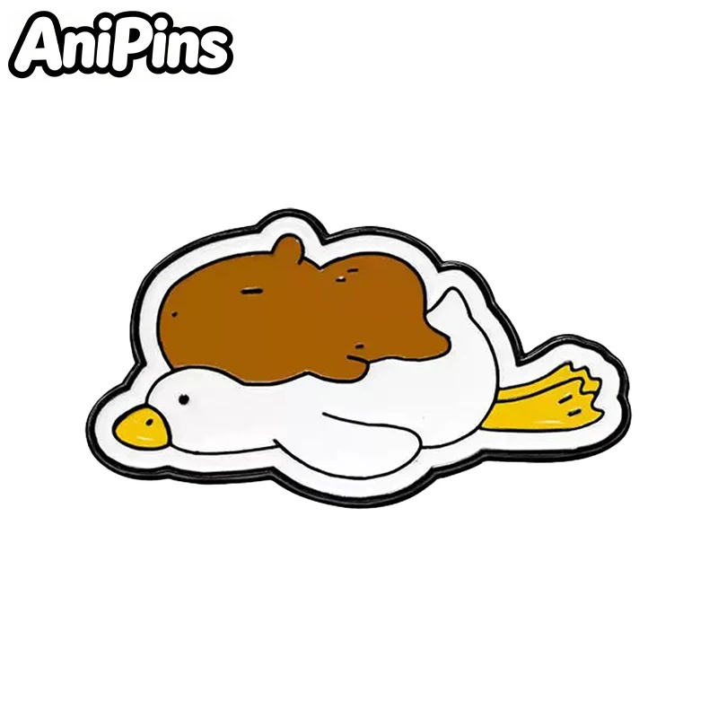 AniPins Funny Capybara Pins 6-design Cute Enamel Animal Badge For Clothes Backpack Brooch Pin Friends Gifts