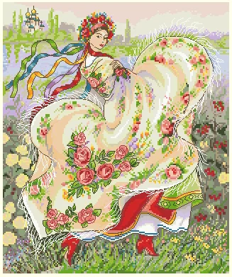 DIY needle work 39-45 Dancing Girl Cross Stitch Set Counted Cross Stitch Kit  28ct 14ct 32ct Metallic aida