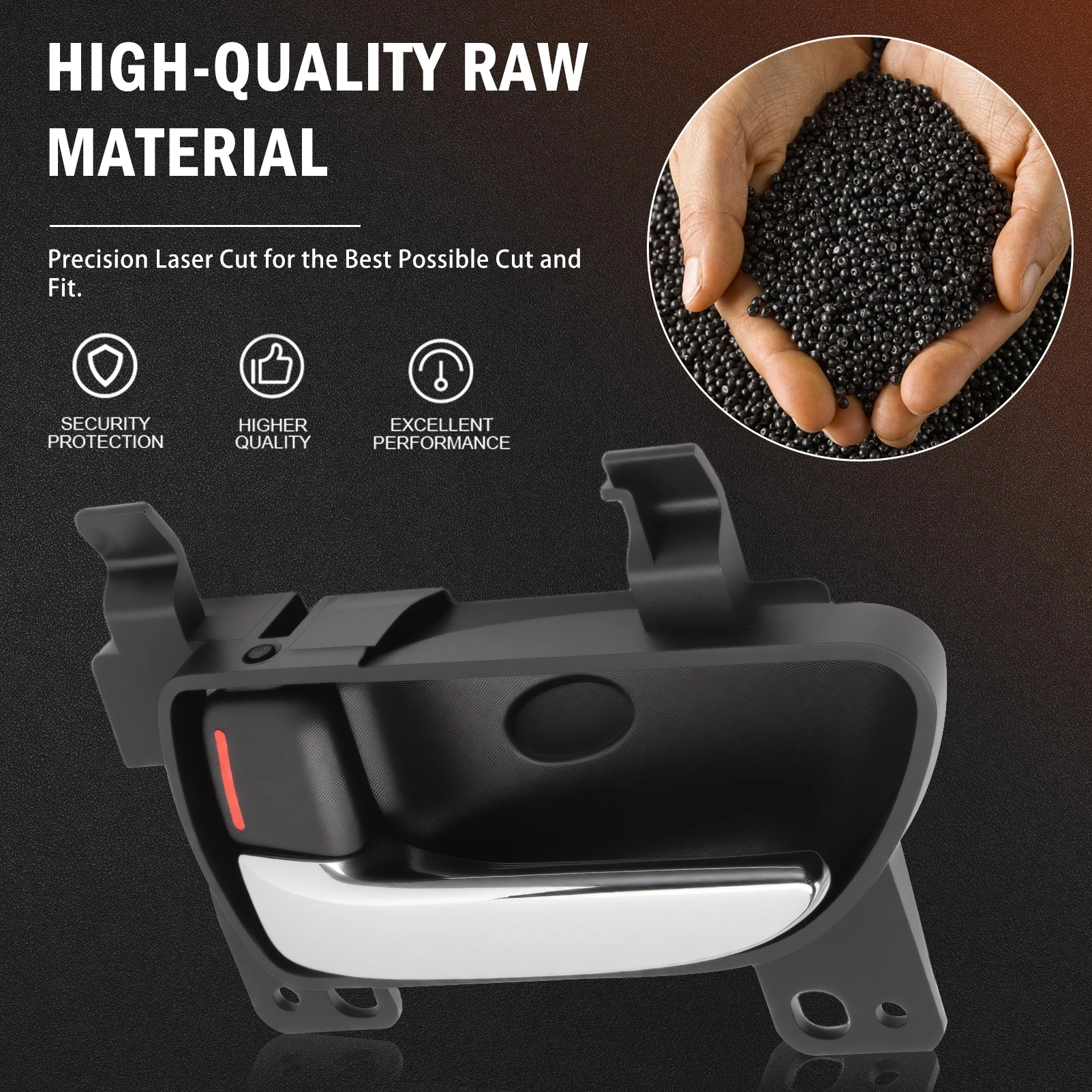 SU003-0l565 مقبض الباب الداخلي الأيسر من الكروم الأسود لسيارة Toyota 86/Scion FR-S/Subaru BRZ 13-20 Legacy/Outback 10-19 Forester 09-18