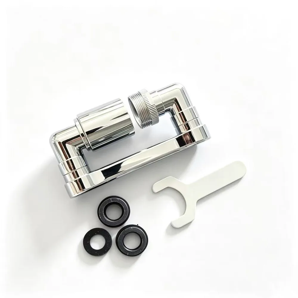 2/1 Stück 1080 Grad drehbarer Edelstahl-Küchenarmatur-Verlängerer, universelles Dual-Mode-Badezimmer-Waschbecken-Zubehör mit Adapter – Detail 2