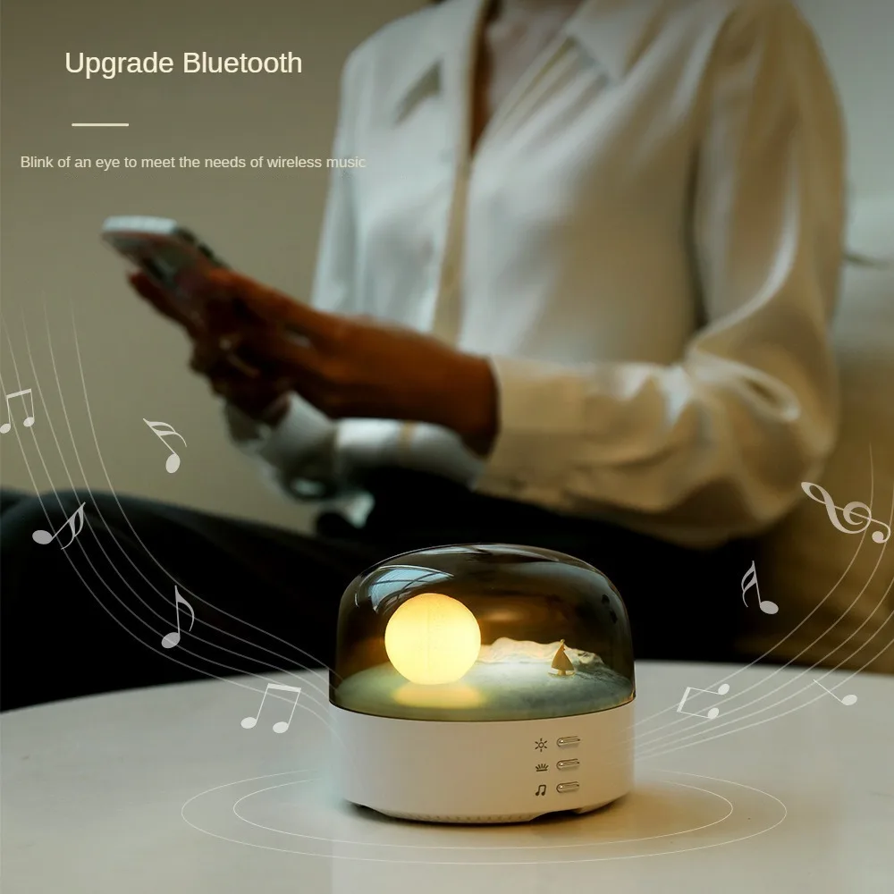 Creative Bluetooth Audio Small Night Lamp Gift Decoration Eye Protection Bedside Bedroom Ambience Light Speaker Night Light