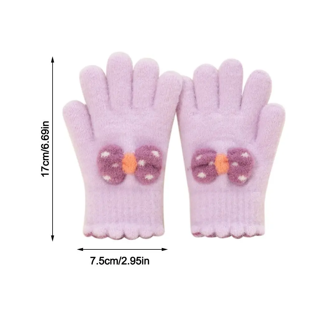 防寒子供ベビーキッズ弓手袋肥厚フルフィンガー男の子女の子暖かいミトン防風ニット手袋秋冬
