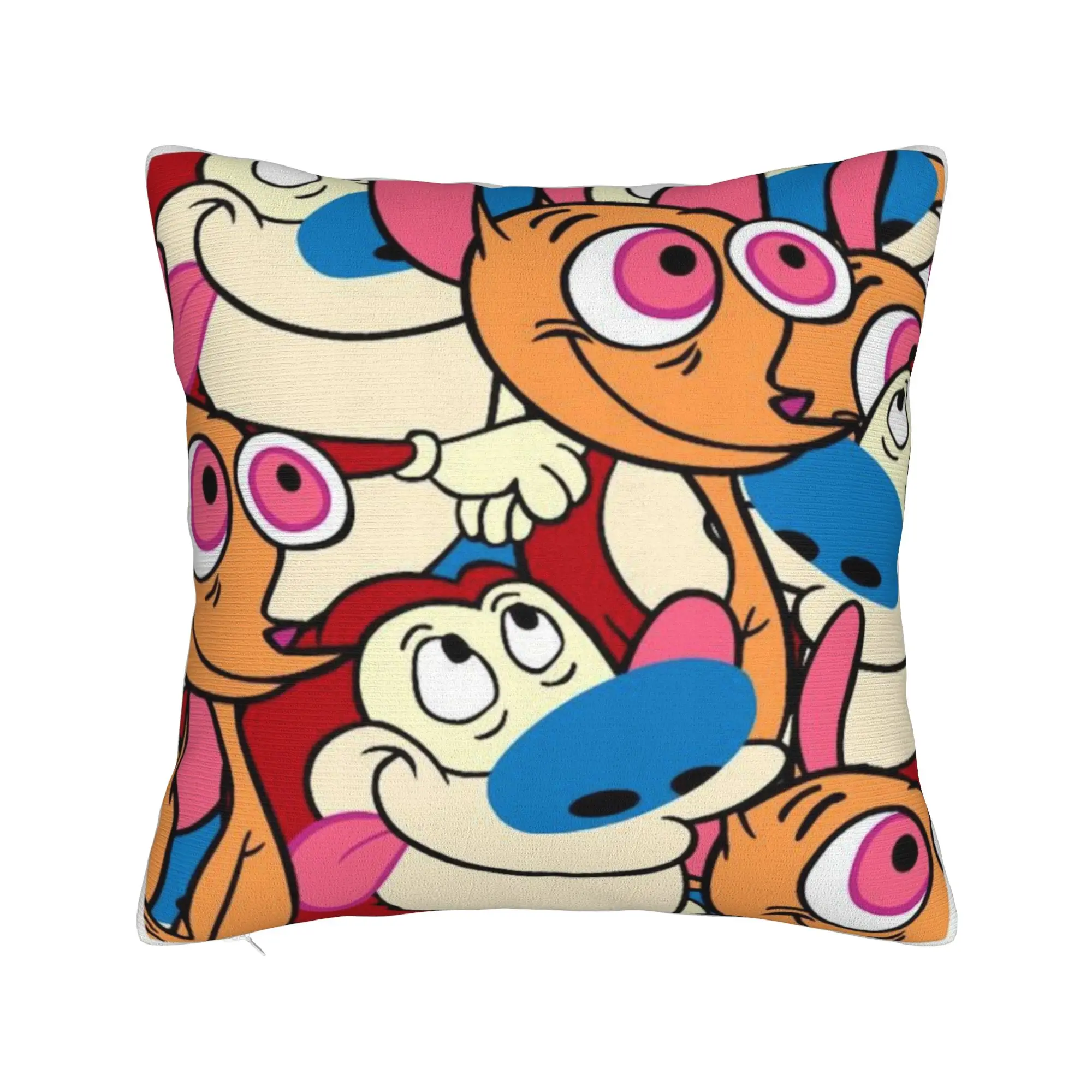 Decorative Pillowcase The Ren & Stimpy Show Cartoon Accessories Sofa  Throw Pillow Case Cover Zipper Multi-Size