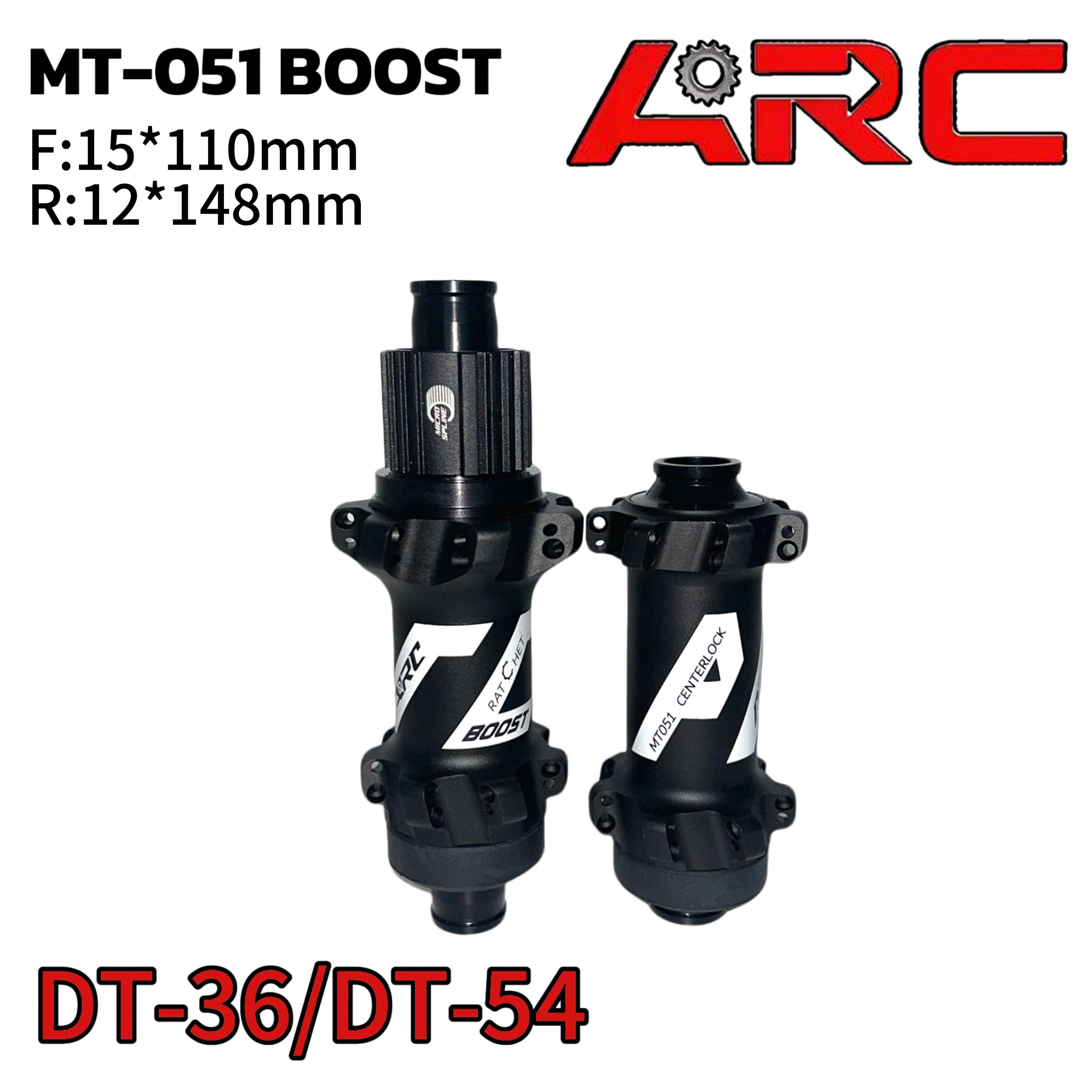 

ARC MT-051 BOOST Ступица MTB со сквозной осью, центральный замок, дисковый тормоз, прямая ступица, 12-скоростная DT-36T/DT-54T, 28 отверстий, с набором ступиц HG/MS/XD