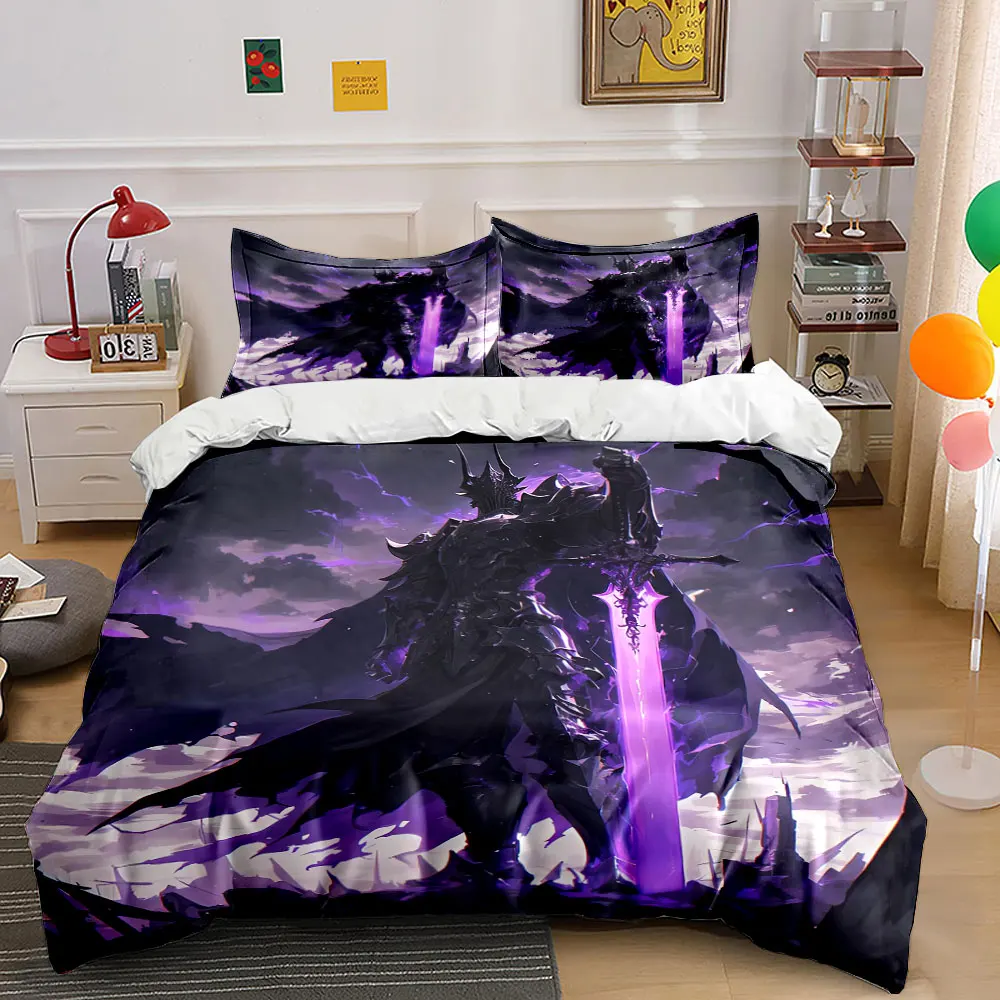 

"Dark Warrior Fantasy Decor Set" Bedding Set with 1 Duvet Cover 2 Pillowcases Single Double King Queen, Gift