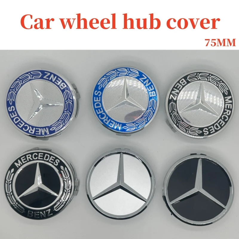 4Pcs 75mm Car Styling Wheel Center Covers Hub Caps Replacement For Mercedes Benz W211 W203 W204 W210 W124 AMG W202 CLA W212 W220