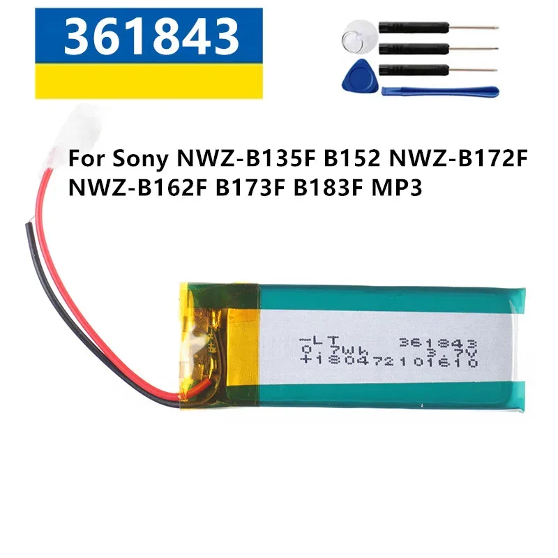 

361843 180mAh Battery For Sony NWZ-B135F B152-B172F NWZ-B162F B173F B183F MP3
