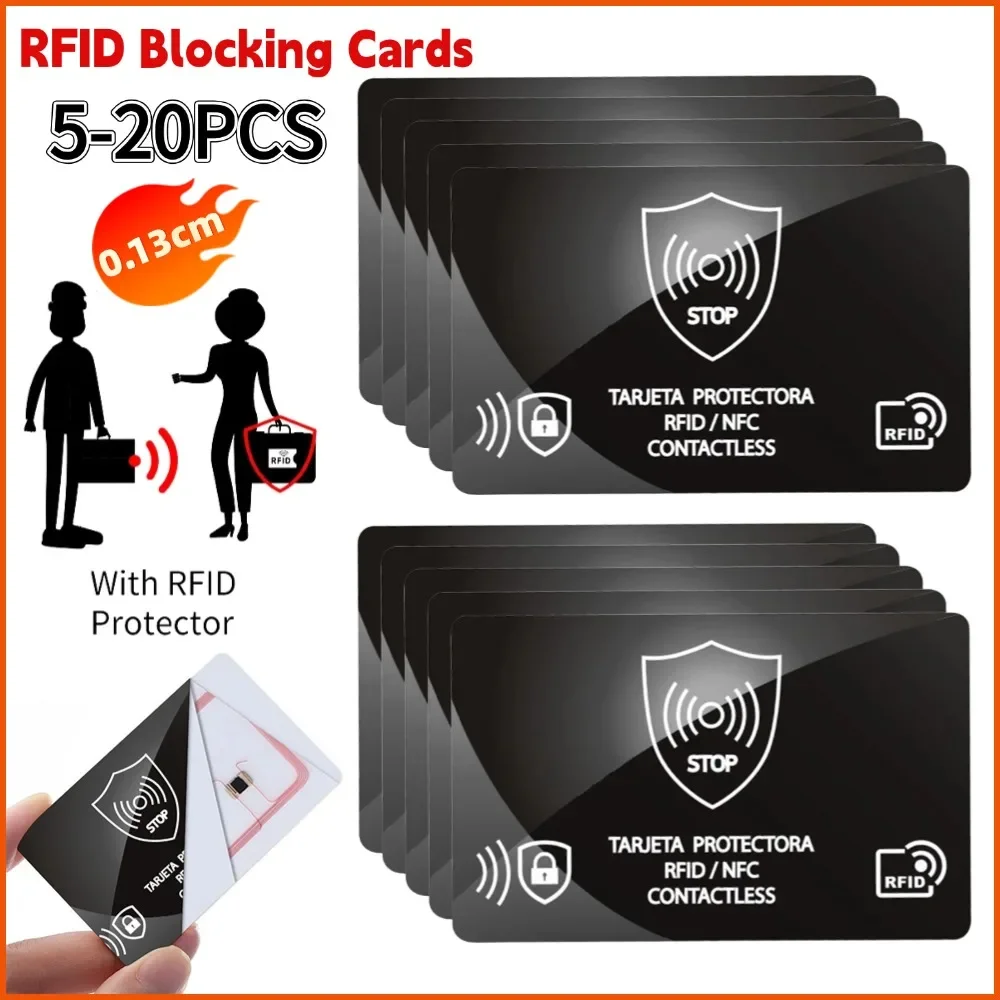 

5-20 шт. RFID-блокирующие карты, бесконтактные NFC дебетовые кредитные карты, защита для паспорта, блокировщик, умный противоугонный кошелек, кошелек
