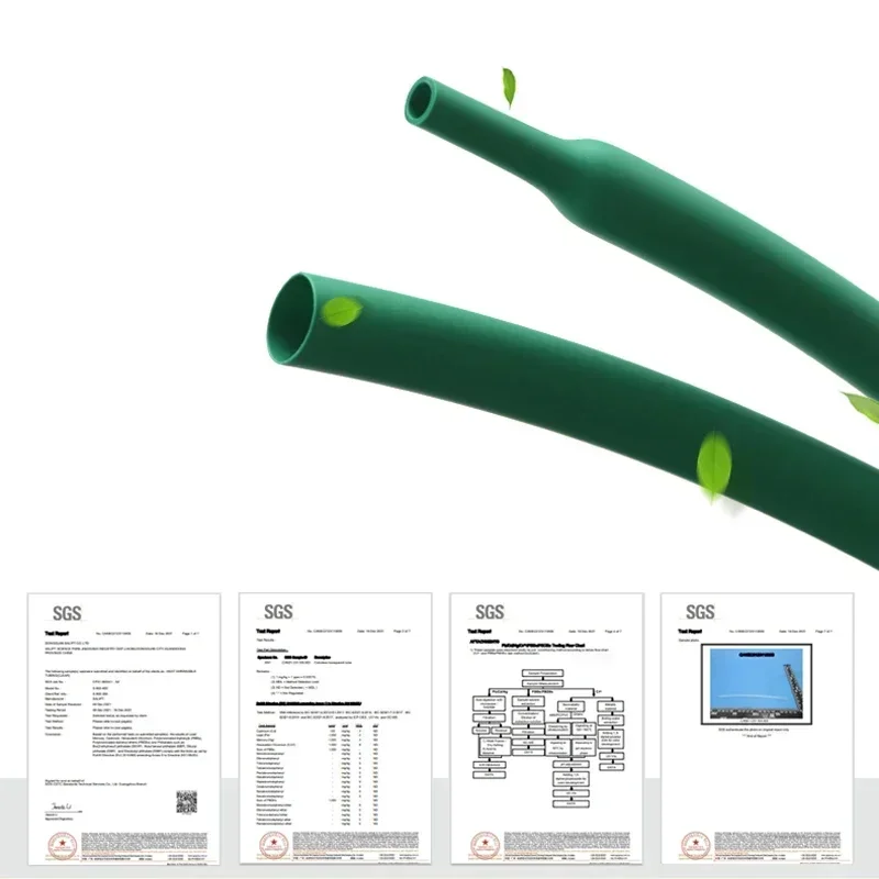 1~10m 2:1 Heat Shrink Heatshrink Tube Green Diameter 0.6mm ~ 80mm DIY Wire Repair Cable Protecctor Sleeving Wrap Tubing