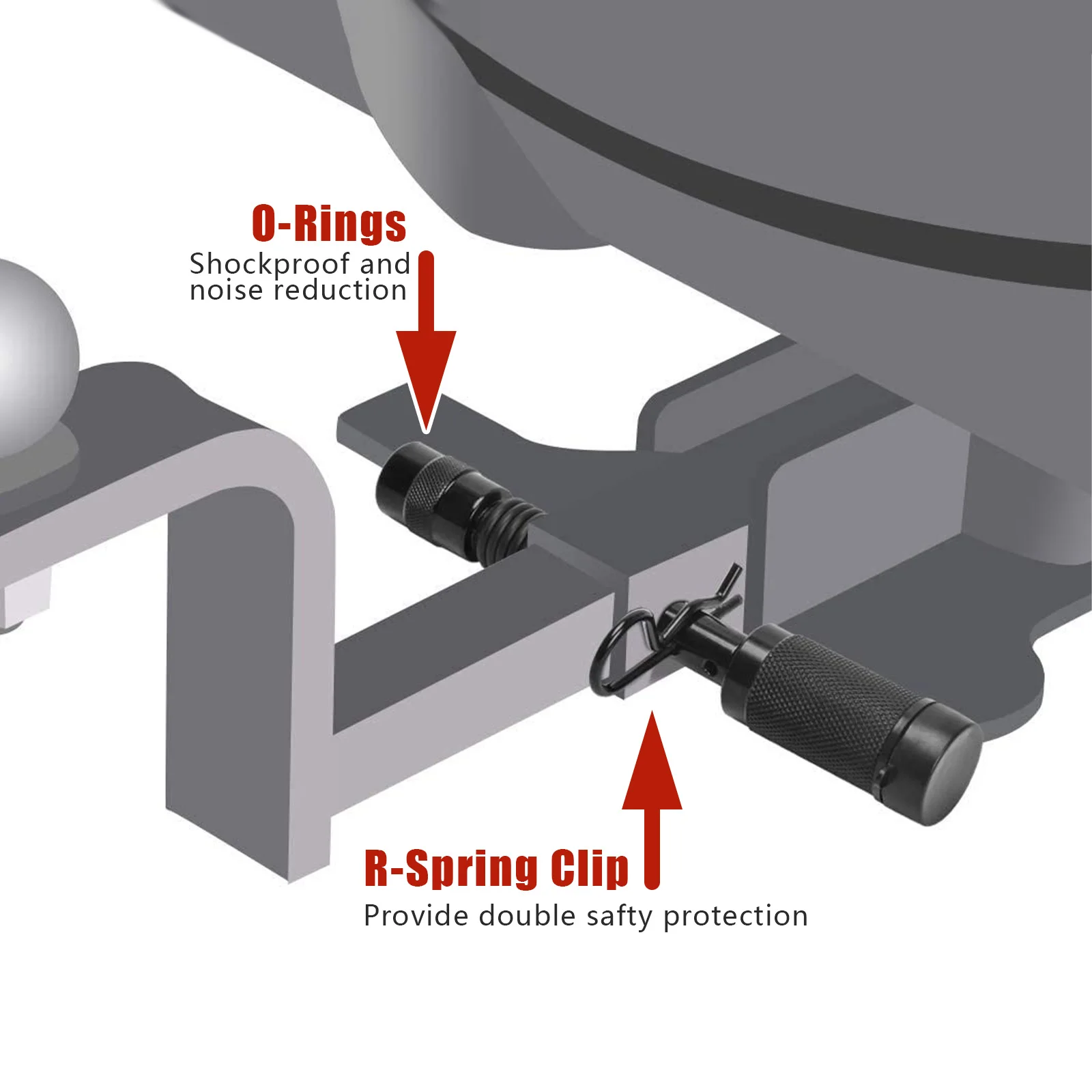 Trailer Hitch Lock Pin Set 5/8 and 1/2 Inch with One Locking System Anti-Rattle for Class I,II,III,IV,V Hitches Tow receivers