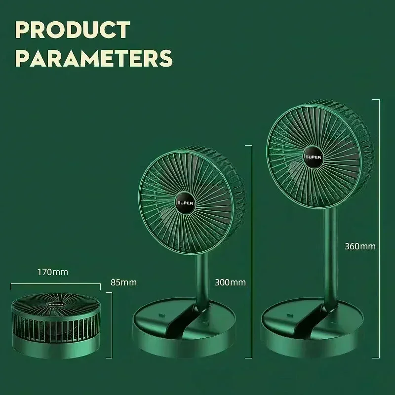 سطح المكتب قابل للطي قابل للسحب مروحة صغيرة صغيرة محمولة شحن USB المنزل منخفضة الضوضاء عالية المدة الاستعداد مروحة كهربائية صغيرة #6