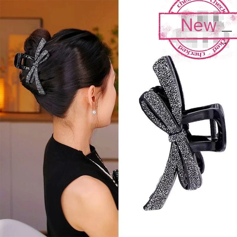 

Full diamond bow temperament, fashionable and elegant style, grab clip hair accessory