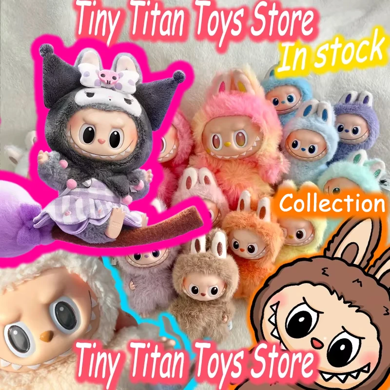 

Pop Mart Labubu Collection Vinyl Pendant Figure Sanrio Stitch Blind Box Macaron Front Energy Plush Keychain Girl Surprise Gift