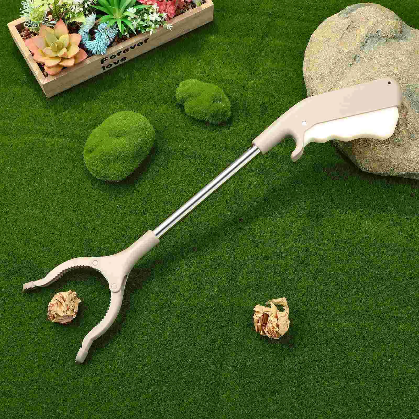 Long Handle Grabber Reacher Trash Clamp Rubbish Pick Up Clip Garbage Claw Sanitary Worker Tool Accessory