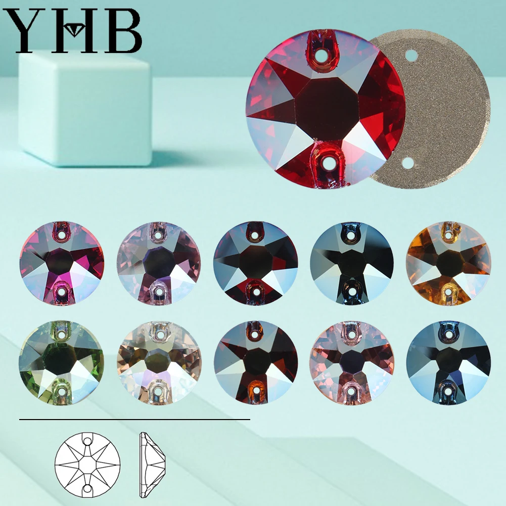 YHB TR XIRIUS Mist Glass Crystal Satin Nähsteine Flache Aufnähsteine für Kleidung, Taschen und Accessoires