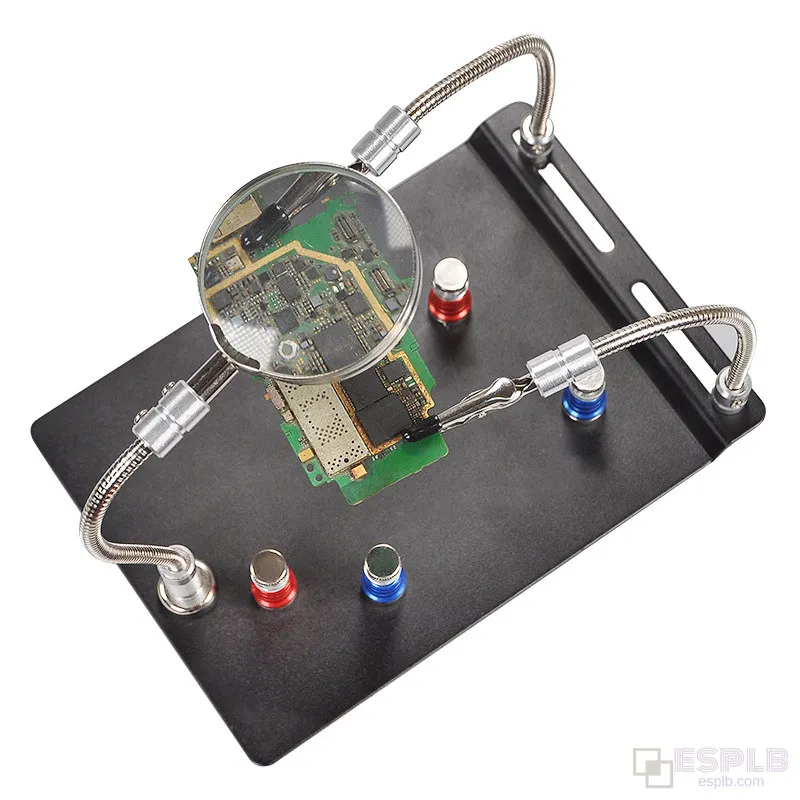 ESPLB Magnetische Lupe PCB Platine Halter Flexible Arm Löten Dritte Hand Schweißen Station Lötkolben Ständer – Detail 1