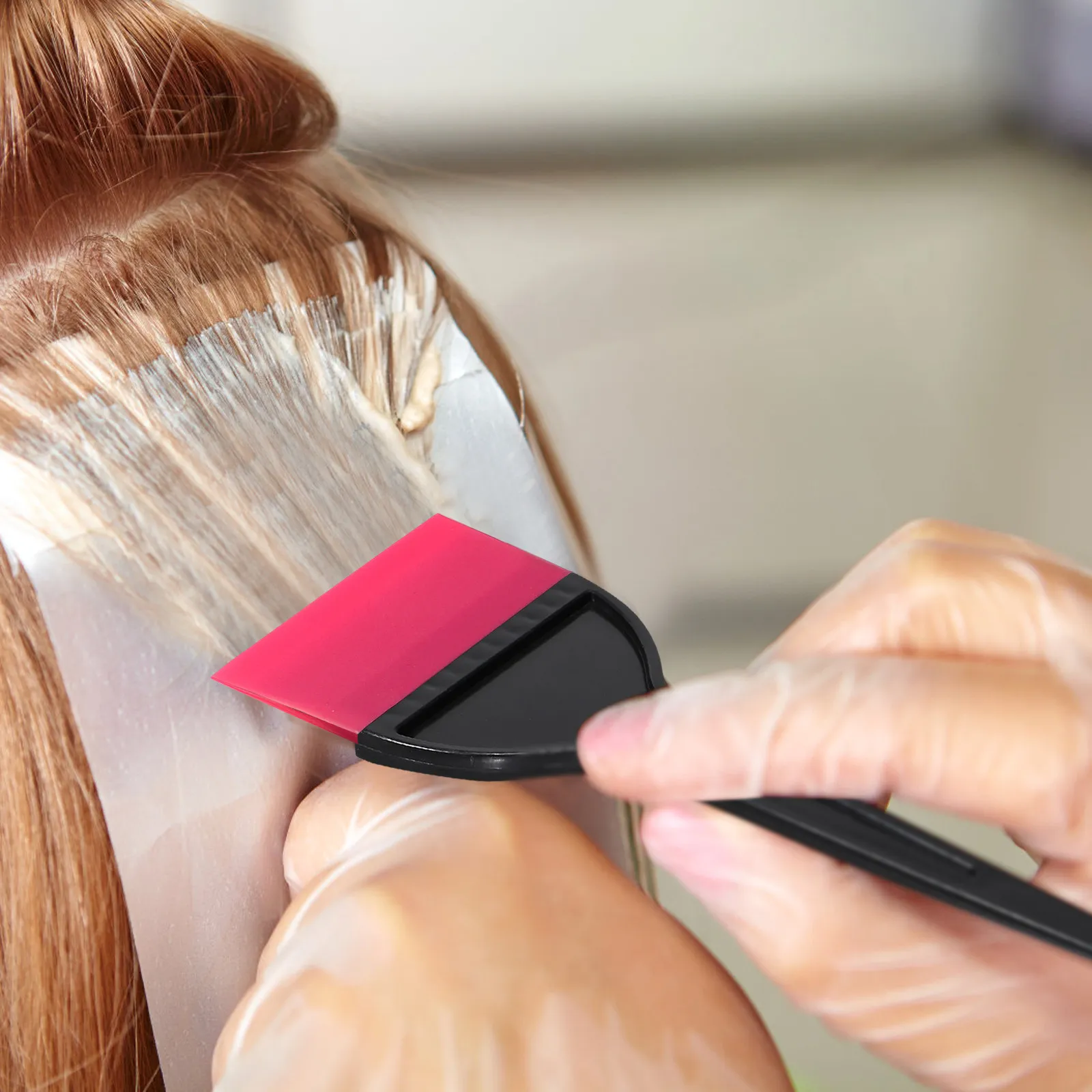 6Pcs Premium Silicone Hair Color Applicator Brush Long Handle for Even Dye Distribution DIY Bleaching Tool Hair Tint Brush