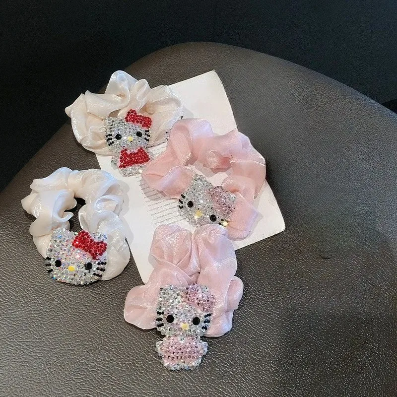 

Hello Kitty Headrope Cute Girl Pink Rubber Band Cartoon Anime Women Supplies Desktop Decoration Girl Student Gift Wholesale