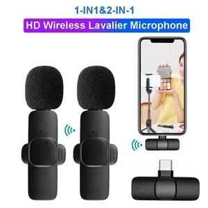 Wireless Lapela Microphone for Live Transmission/Youtube/Tiktok/Facebook Live Noise Reduction Microphone for iPhone/Android 8 Main Sales Lapela Microphone - №1