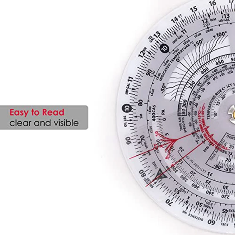 1 Piece E6B-R Flight Computer Plastic Aviation Plotter Circular Slide Rule Used In Aviation Flight Training