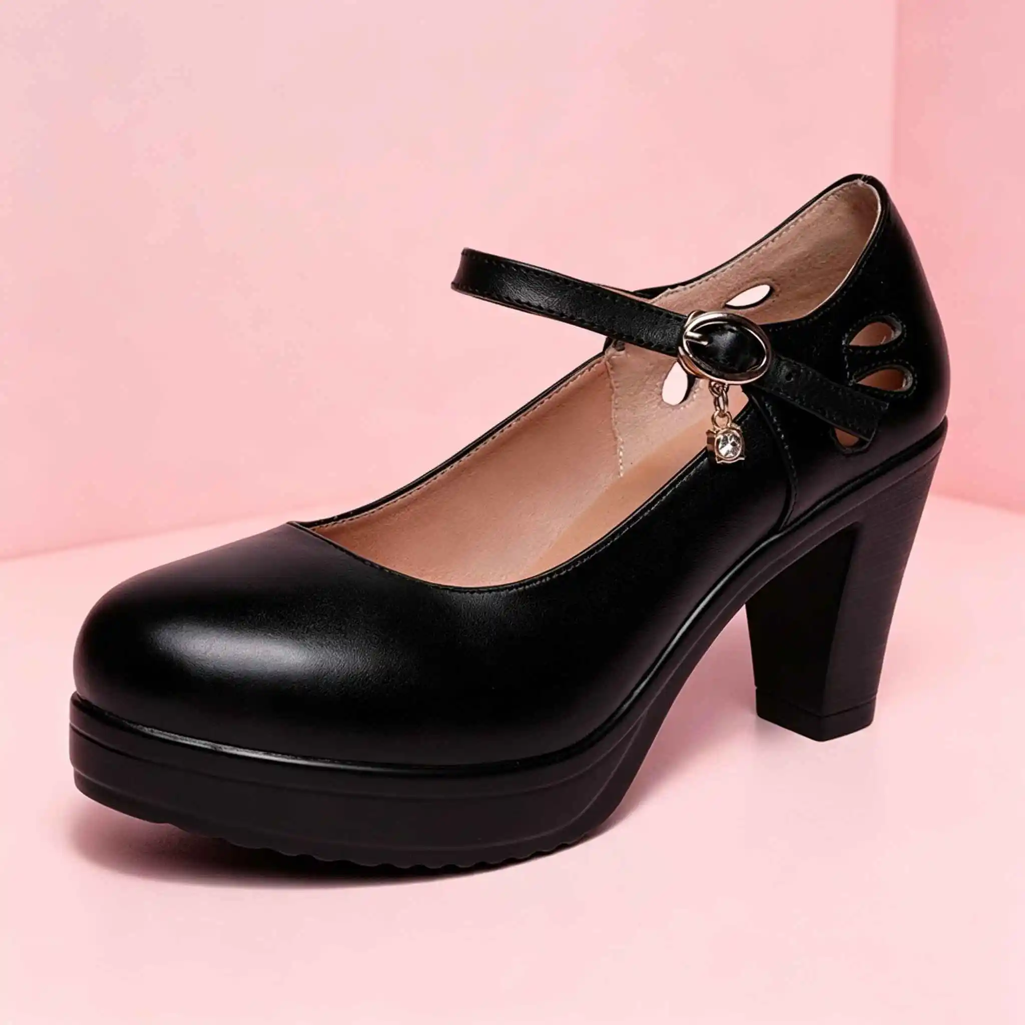 Plus Size 32-43 Block Heel Platform Shoes Women Pumps 2026 Spring High Heels Shoes Ladies Office Shoe Elegant Wedding Shoes