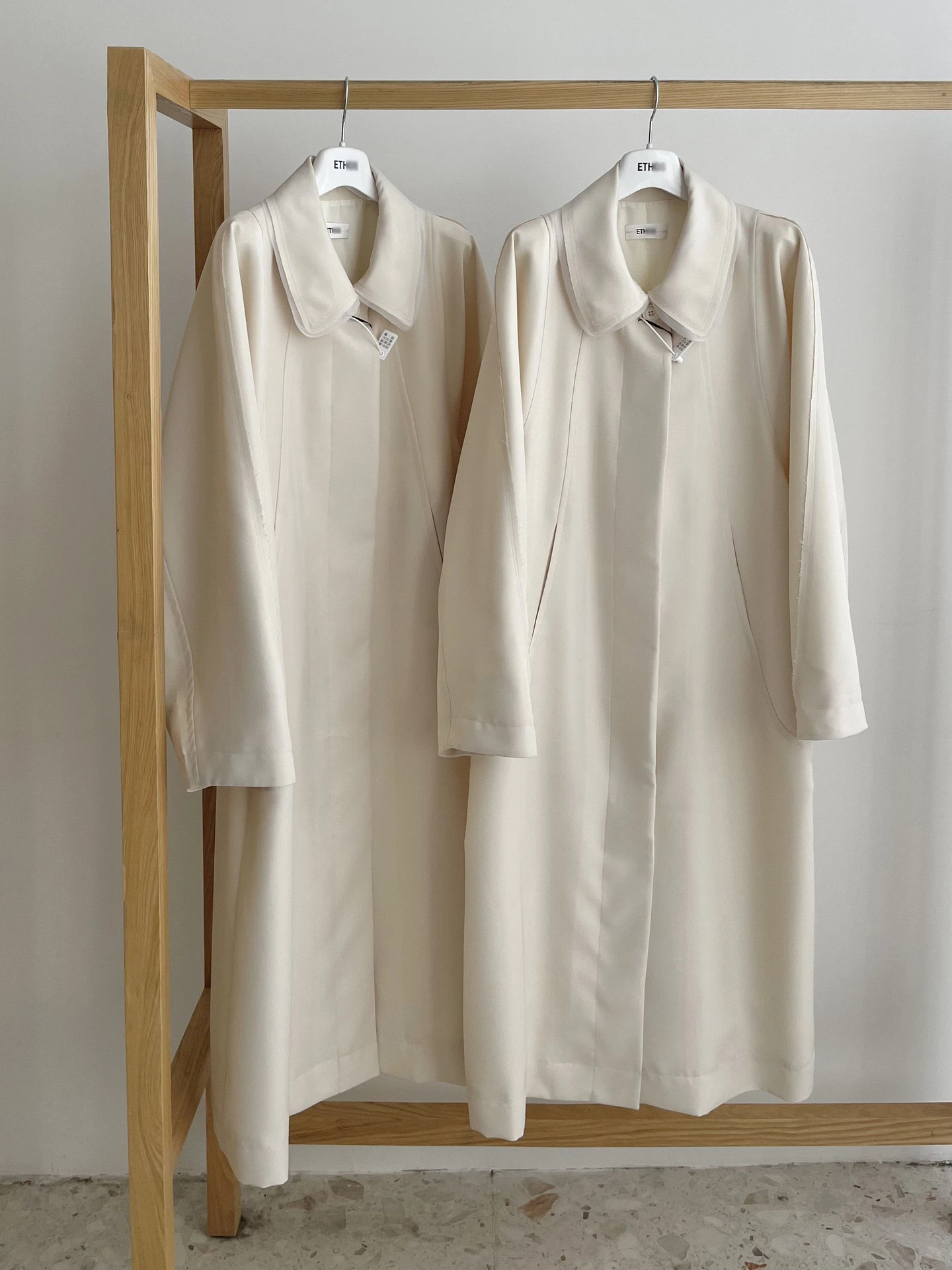 بسيطة معطف طويل طوق سترة واقية قبل أوائل الربيع جديد Sle lectual Sle Ethos Sle تخفيف أنبوب مستقيم بوليست...