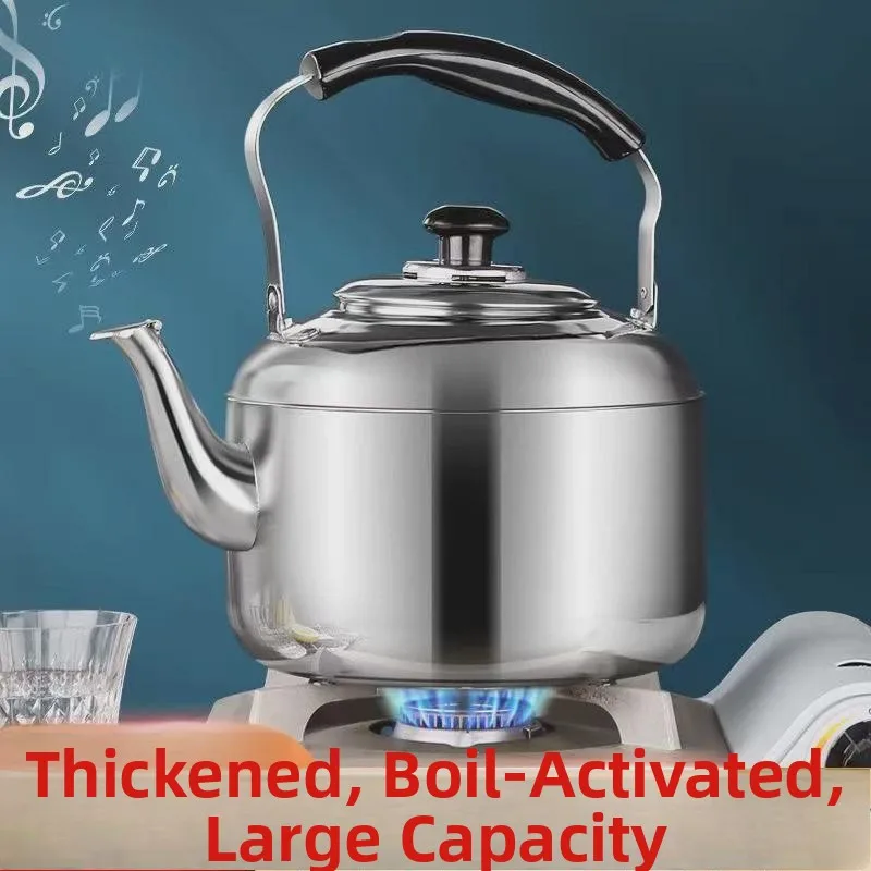

Large Capaci 304 Stainl Steel Kettle Old Sle Long Spout Home Use Tea Pot Whistling When Water Boils for Dinin...