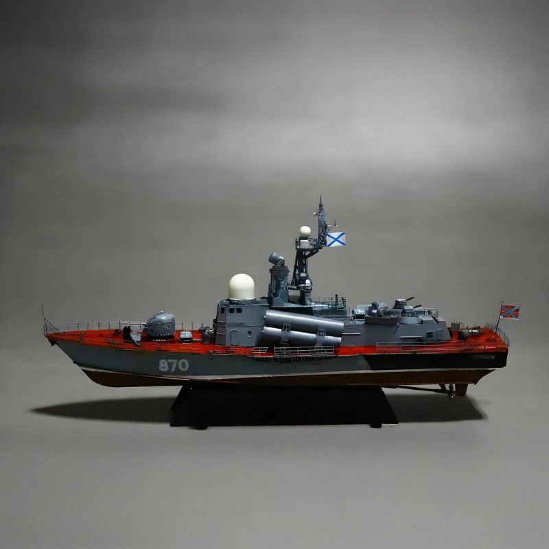 Barco de misiles de araña venenosa rusa, barco de torpedo estático, modelo terminado, regalo de barco, colección de vela, modelo de barco para adultos, juguete, 1/350