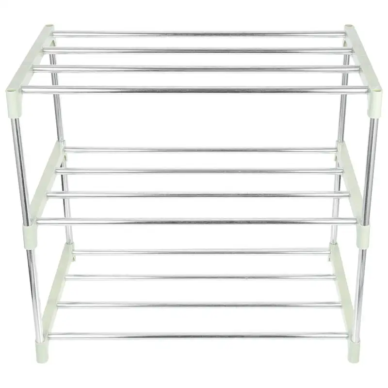 Shoe Rack Organizer Shelf Storage Shoes Entryway Layer Tower Metal Three Stackable Stainless Cabinet Closets Household Steel