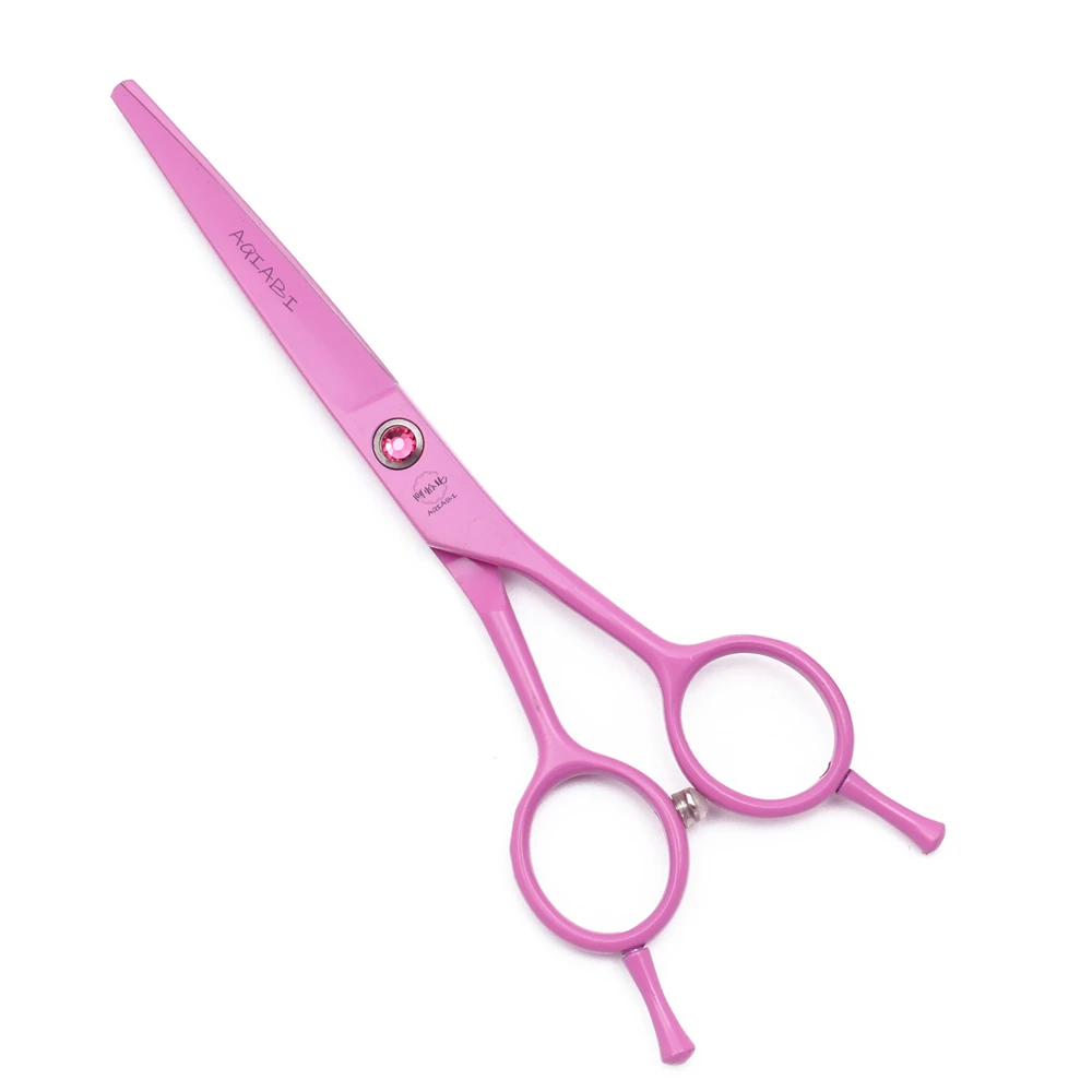 Haarschere Professionelle 5,5" AQIABI Japan Edelstahl Effilierschere Rosa Haarschneideschere für Friseur A1012 – Detail 7
