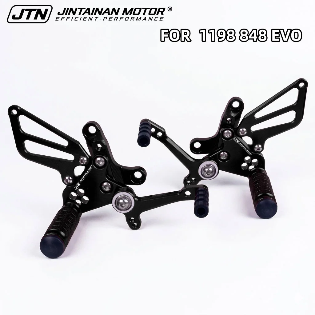 Adjustable Motorcycle CNC Aluminum Rearset Footrest Pegs Assembly Fit for Ducati 848 EVO 1098 1198 R/S Racing Foot Control Pedal