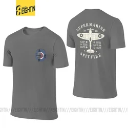 Vintage Fighter Plane Supermarine Spitfire Men T Shirt Front Back Two Sides Aircraft Airplane Tee Short Sleeve T-Shirts Cotton