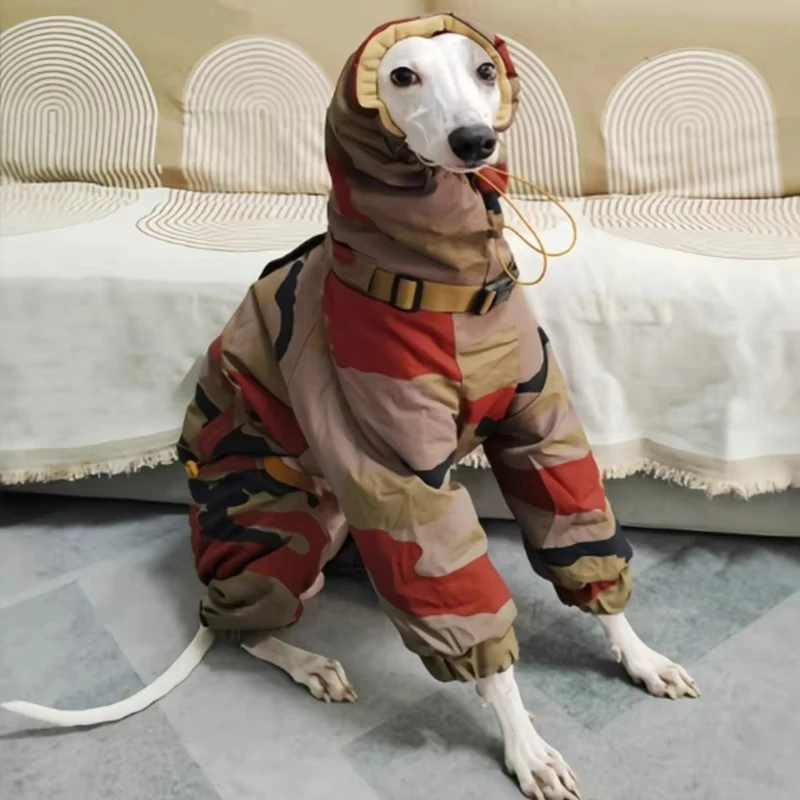 

Luxury Super-thick Camouflage Bellington Clothes Winter TurtleNeck Quilted Italian Greyhound Coat Warm Adjustable Whipbit Jacket