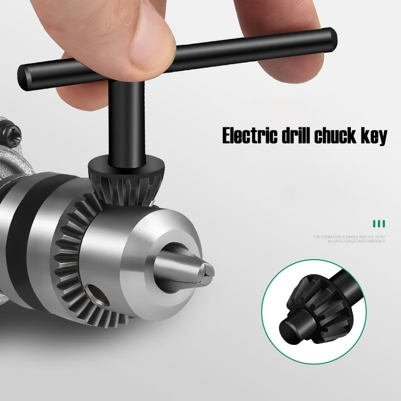 Electric Hand Drill Chuck Key T Grip Wrench for 10mm 13mm 16mm Drill Chuck Repair And Bit Replacement Power Tool Accessories