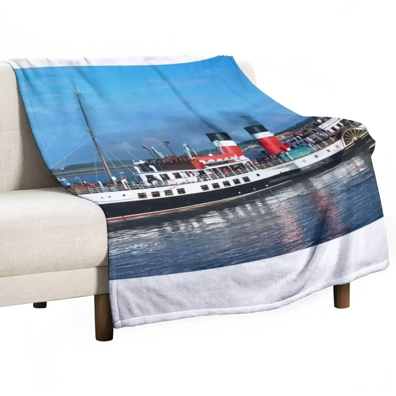 The paddle steamer Waverley at Fleetwood Throw Blanket wednesday Soft Luxury St sofa bed Blankets