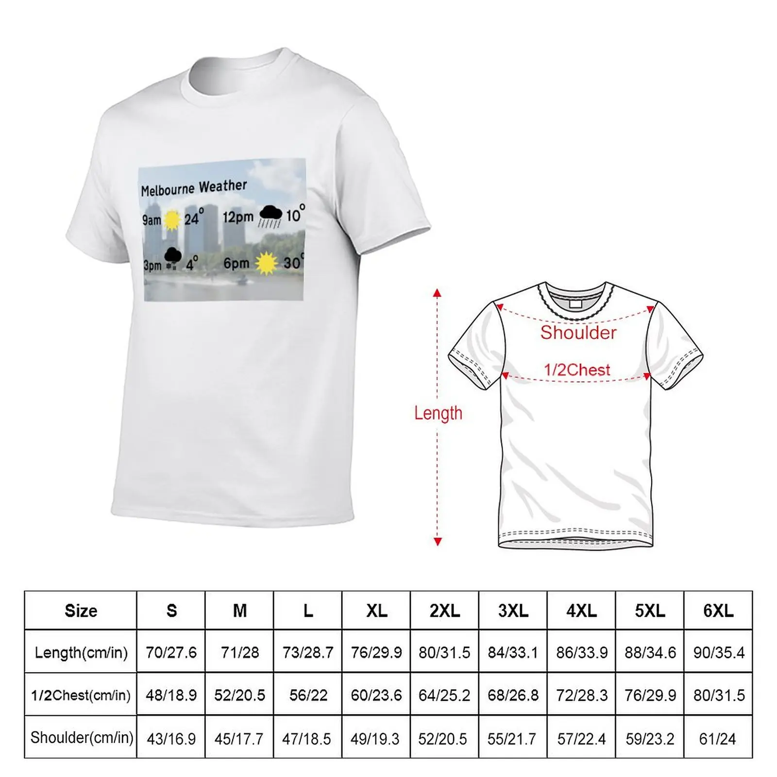 Melbourne Victoria Australia Weather forecast - changeable. T-Shirt High Elasticity Sports Tee Shirt